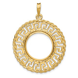 18 mm 14k Yellow Gold coin bezel pendant for US 10¢ Dime - Mercury
