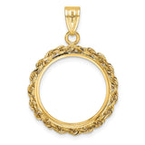 18 mm 14k Yellow Gold coin bezel pendant for US 10¢ Dime - Mercury — additional image