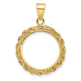 18 mm 14k Yellow Gold coin bezel pendant for US 10¢ Dime - Mercury