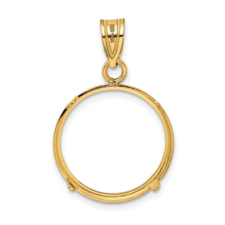 18 mm 14k Yellow Gold coin bezel pendant for US 10¢ Dime - Mercury — additional image
