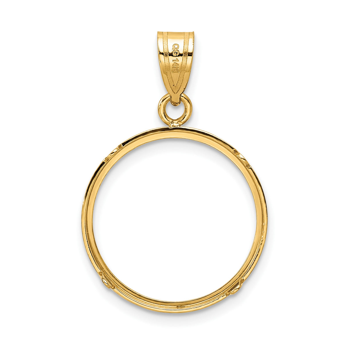 18 mm 14k Yellow Gold coin bezel pendant for US 10¢ Dime - Mercury — additional image