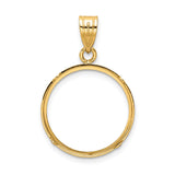 18 mm 14k Yellow Gold coin bezel pendant for US 10¢ Dime - Mercury — additional image