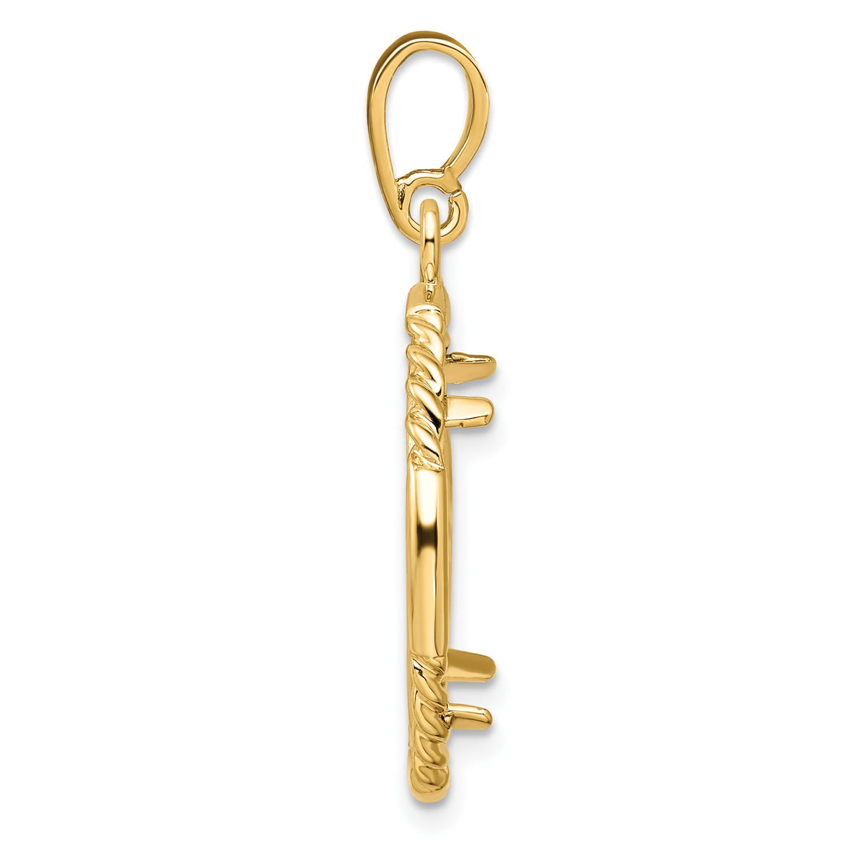 18 mm 14k Yellow Gold coin bezel pendant for US 10¢ Dime - Mercury — alternate view