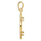 18 mm 14k Yellow Gold coin bezel pendant for US 10¢ Dime - Mercury — alternate view