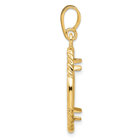 18 mm 14k Yellow Gold coin bezel pendant for US 10¢ Dime - Mercury — alternate view