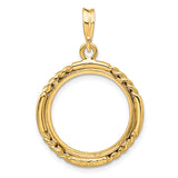 18 mm 14k Yellow Gold coin bezel pendant for US 10¢ Dime - Mercury — additional image