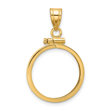 18 mm 10k Yellow Gold coin bezel pendant for US 10¢ Dime - Mercury