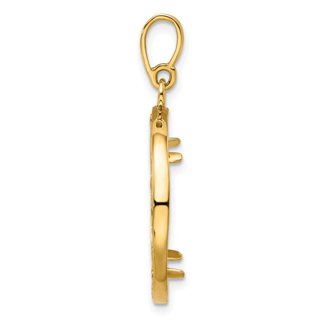18 mm 14k Yellow Gold coin bezel pendant for US 10¢ Dime - Mercury — alternate view