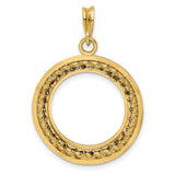 18 mm 14k Yellow Gold coin bezel pendant for US 10¢ Dime - Mercury — additional image