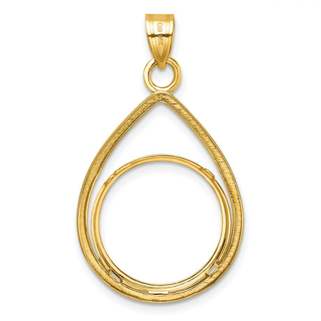 18 mm 14k Yellow Gold coin bezel pendant for US 10¢ Dime - Mercury — additional image