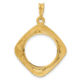 18 mm 14k Yellow Gold coin bezel pendant for US 10¢ Dime - Mercury — additional image