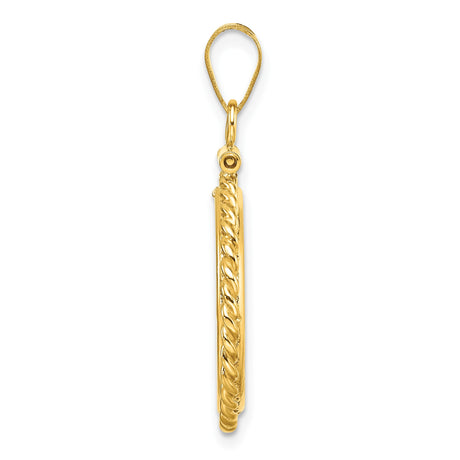 18 mm 14k Yellow Gold coin bezel pendant for US 10¢ Dime - Mercury — alternate view