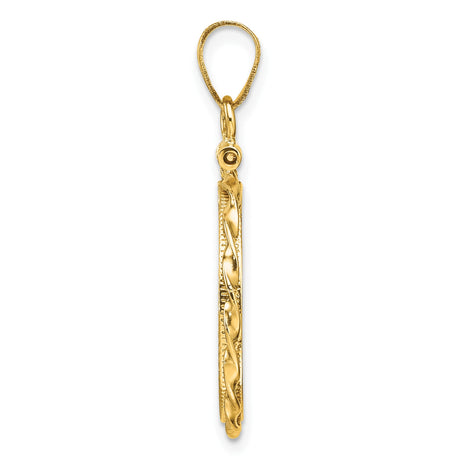 18 mm 14k Yellow Gold coin bezel pendant for US 10¢ Dime - Mercury — alternate view