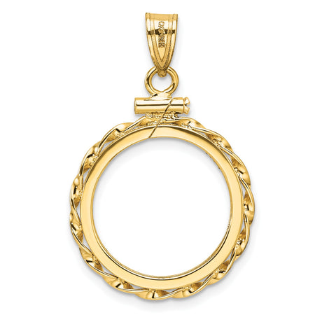18 mm 14k Yellow Gold coin bezel pendant for US 10¢ Dime - Mercury — additional image