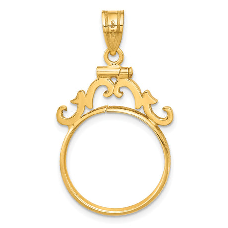 18 mm 14k Yellow Gold coin bezel pendant for US 10¢ Dime - Mercury — additional image