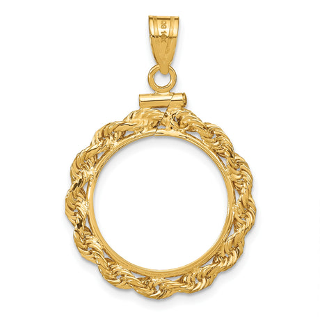 18 mm 14k Yellow Gold coin bezel pendant for US 10¢ Dime - Mercury — additional image