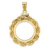18 mm 14k Yellow Gold coin bezel pendant for US 10¢ Dime - Mercury — additional image