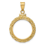 18 mm 14k Yellow Gold coin bezel pendant for US 10¢ Dime - Mercury — additional image