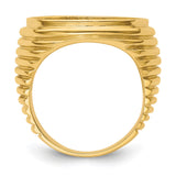 18 mm 14k Yellow Gold coin bezel ring for US 10¢ Dime - Mercury — alternate view