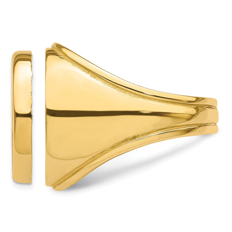 18 mm 14k Yellow Gold coin bezel ring for US 10¢ Dime - Mercury — additional image