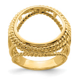 18 mm 14k Yellow Gold coin bezel ring for US 10¢ Dime - Mercury — additional image