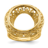 18 mm 14k Yellow Gold coin bezel ring for US 10¢ Dime - Mercury — additional image