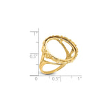 18 mm 14k Yellow Gold coin bezel ring for US 10¢ Dime - Mercury — size reference (ruler)