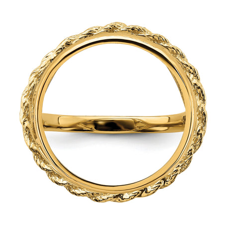 18 mm 14k Yellow Gold coin bezel ring for US 10¢ Dime - Mercury — additional image