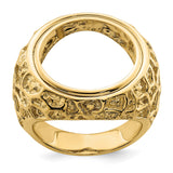 18 mm 14k Yellow Gold coin bezel ring for US 10¢ Dime - Mercury — additional image