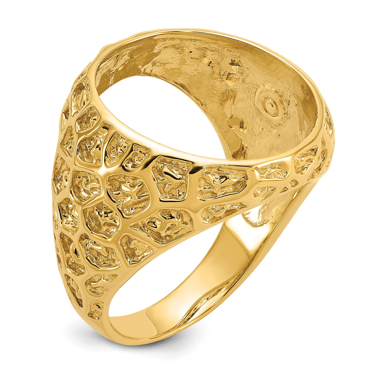 18 mm 14k Yellow Gold coin bezel ring for US 10¢ Dime - Mercury — additional image