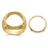 18 mm 14k Yellow Gold coin bezel ring for US 10¢ Dime - Mercury