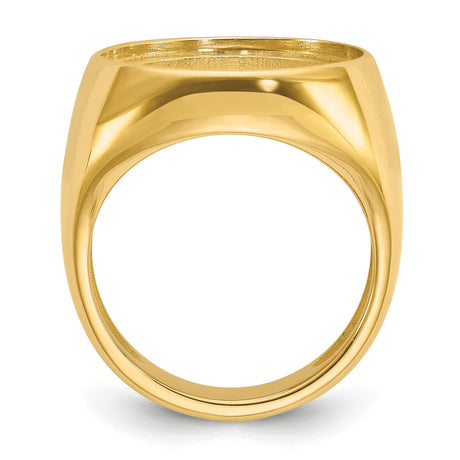 18 mm 14k Yellow Gold coin bezel ring for US 10¢ Dime - Mercury — alternate view