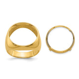 18 mm 14k Yellow Gold coin bezel ring for US 10¢ Dime - Mercury