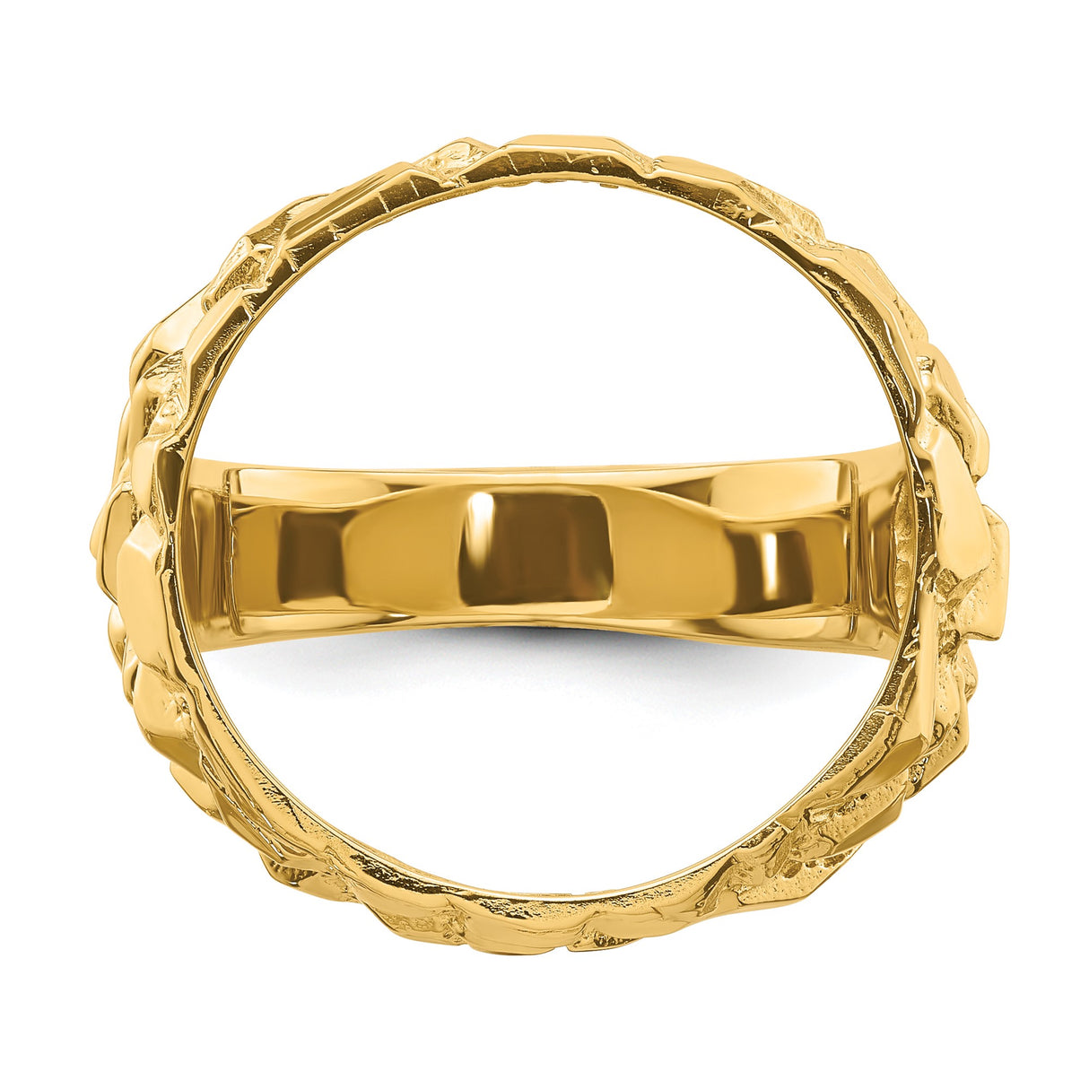 18 mm 14k Yellow Gold coin bezel ring for US 10¢ Dime - Mercury — additional image