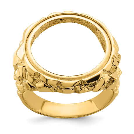 18 mm 14k Yellow Gold coin bezel ring for US 10¢ Dime - Mercury — additional image