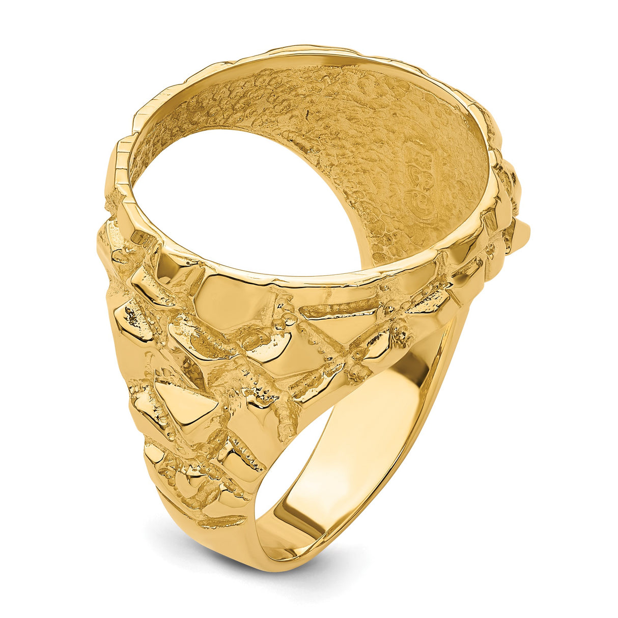18 mm 14k Yellow Gold coin bezel ring for US 10¢ Dime - Mercury — additional image
