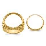 18 mm 14k Yellow Gold coin bezel ring for US 10¢ Dime - Mercury