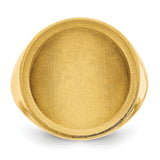 18 mm 14k Yellow Gold coin bezel ring for US 10¢ Dime - Mercury — additional image