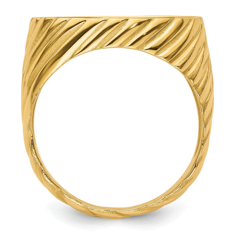 18 mm 14k Yellow Gold coin bezel ring for US 10¢ Dime - Mercury — alternate view