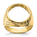 18 mm 14k Yellow Gold coin bezel ring for US 10¢ Dime - Mercury — additional image