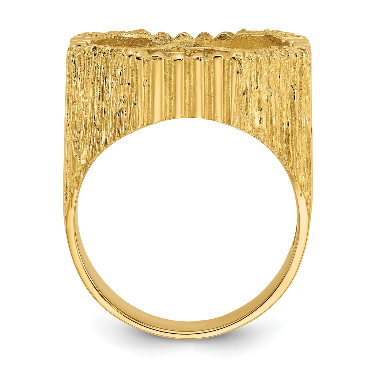 18 mm 14k Yellow Gold coin bezel ring for US 10¢ Dime - Mercury — alternate view