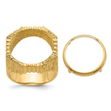 18 mm 14k Yellow Gold coin bezel ring for US 10¢ Dime - Mercury