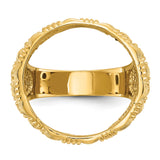 18 mm 14k Yellow Gold coin bezel ring for US 10¢ Dime - Mercury — additional image
