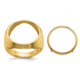 18 mm 14k Yellow Gold coin bezel ring for US 10¢ Dime - Mercury