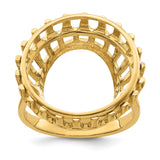 18 mm 14k Yellow Gold coin bezel ring for US 10¢ Dime - Mercury — additional image