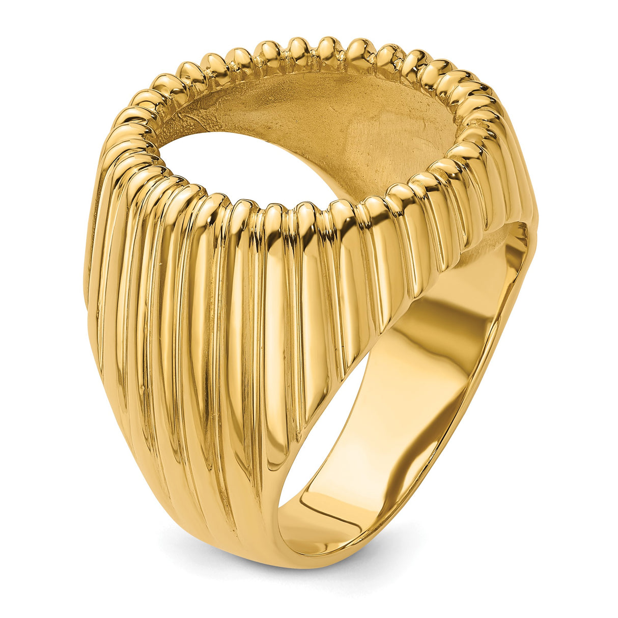 18 mm 14k Yellow Gold coin bezel ring for US 10¢ Dime - Mercury — additional image