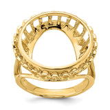 18 mm 14k Yellow Gold coin bezel ring for US 10¢ Dime - Mercury — additional image