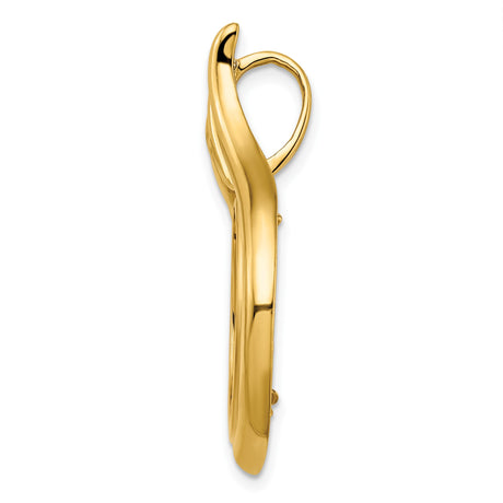 18 mm 14k Yellow Gold coin bezel pendant for US 10¢ Dime - Roosevelt — alternate view