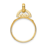 18 mm 14k Yellow Gold coin bezel pendant for US 10¢ Dime - Roosevelt — additional image