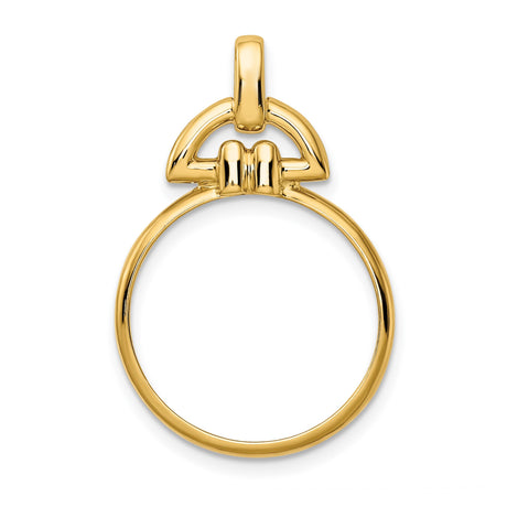 18 mm 14k Yellow Gold coin bezel pendant for US 10¢ Dime - Roosevelt